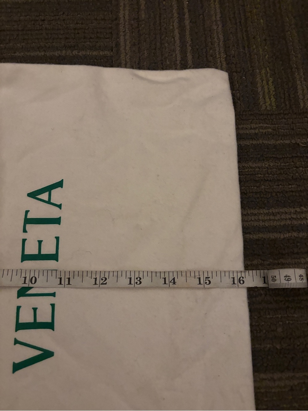 Bottega Veneta White Dust Bag with Green Logo 13x16 - Picture 3 of 4